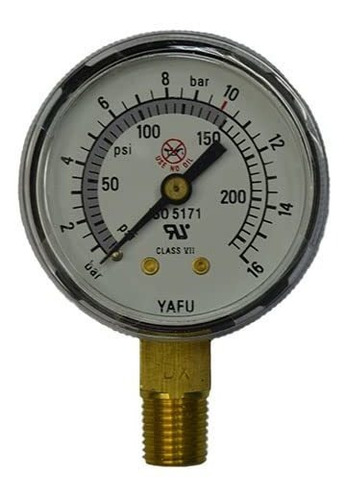 Pressure Gauge 0 To 232 Psi 2  Lower Montaje Ul Listed 1