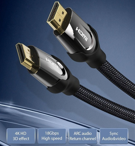 Cable Hdmi 2.0 Certificado 2 M Trenzado 4k 18 Gbps Vention