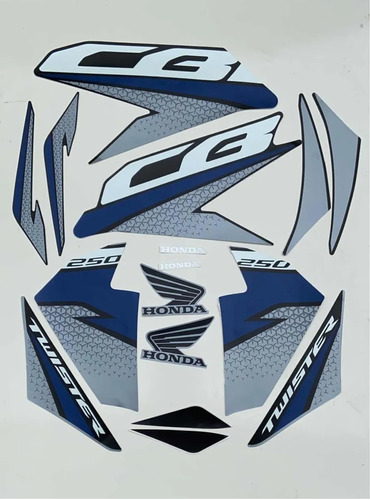 Kit Adesivo Jogo Faixas Moto Honda Twister 2019 Prata