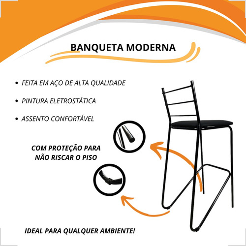 Kit 3 Cadeiras Bancos Baixas Bistrô Lanchonete