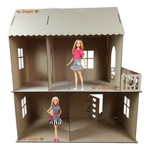 Comprar Casa Para Muñecas Con Barcón Juguetero Mdf Sin Armar 1pz