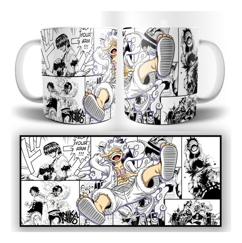 Taza Jarro Luffy Gear5 One Piece Anime Manga - Nika.mvd