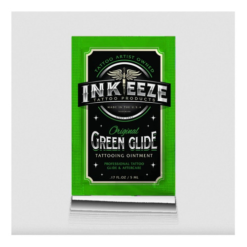 Sobre Crema Para El Cuidado Del Tatuaje Green Glide 20 Pz.