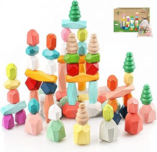 Juguetes Para Niños 48 Bloques De Construcción Montessori