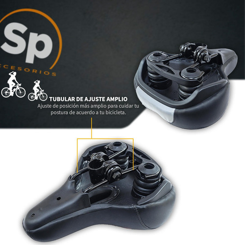 Imagen 5 de 10 de Asiento Para Bicicleta Gel Antiprostatico Con Reflegante