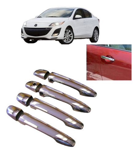 Cubre Manijas Cromadas Mazda 3 2010 2011 2012 2013 Accesorio