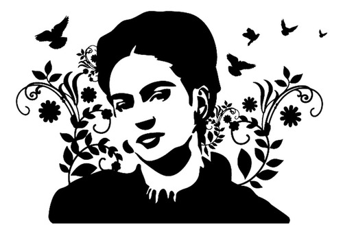Vinilo Decorativo Personalizado Frida Kahlo Aves
