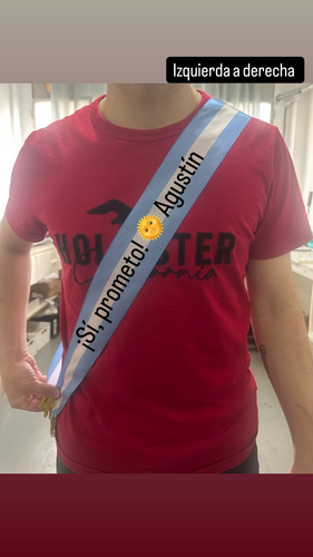 100 Banda Promesa Jura A La Bandera Arg Personalizada Nombre Argentina