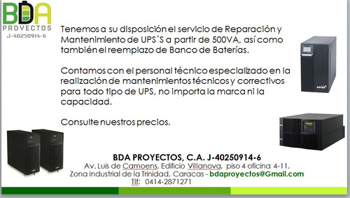 Servicio De Mantenimiento Y Reparación De Ups