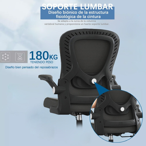 Silla Ejecutiva Ergonométrica Con Respaldo Regulable Negro Algodón