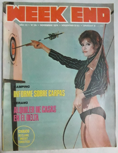 Revista Weekend N° 26 Noviembre 1974 Caza Pesca Camping 