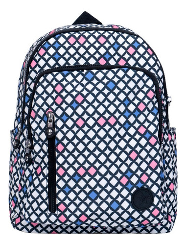 Mochila Escolar Mima2 Rombo Arcoíris En Lona Para Mujer