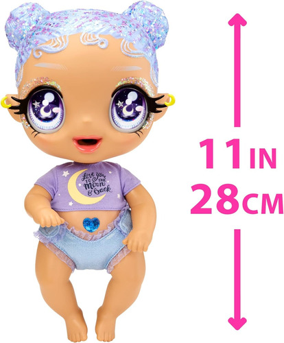 Muñeca Glitter Babyz Con Cambios De Color Y Accesorios Mga