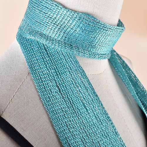Bufanda De Cinta Con Borlas De Color Liso De Moda Para Mujer