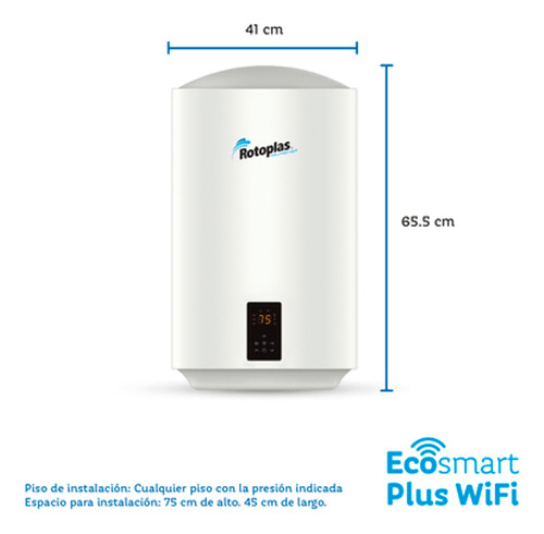 Terma De Acumulación Rotoplas Ecosmart Wifi 50l