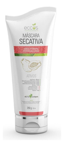 Máscara faciai para pele todos Eccos Cosmeticos Máscara Facial Máscara Facial Secativa De Argila 250g y 250mL