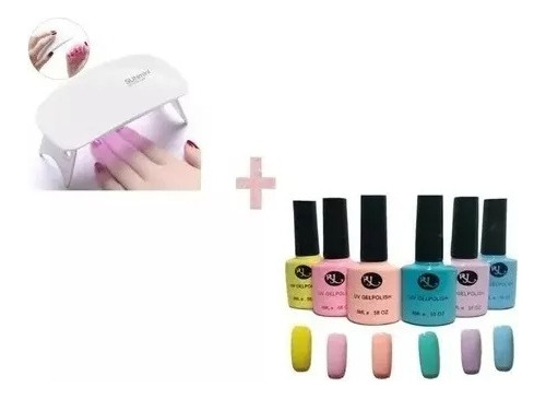 Lampara Led Usb Sun Portatil Uñas Gelish + 3 Gelish Pastel