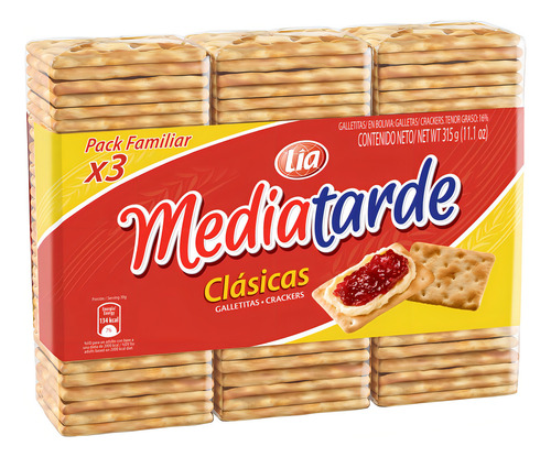 Galletitas Crackers Mediatarde Clasicas X 3 Tripack 315g