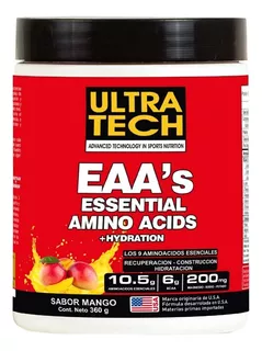 Eaa's Ultra Tech Aminoacidos Esenciales + Hidratacion Sabor Mango
