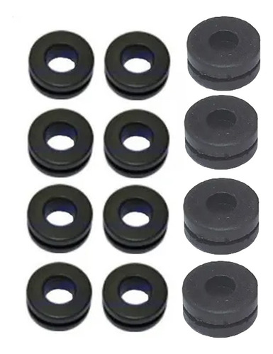 Kit 12 Unidades Borrachas De Fixação Ybr 125 Factor Cor Preto