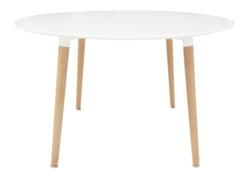 Mesa Eames Redonda 0,90 Mt Blanca/roble- Muebles Acuario