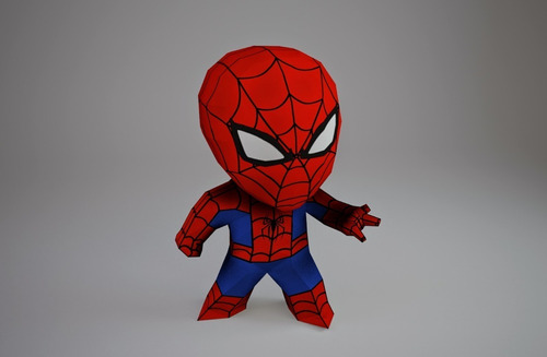 Spiderman Chibi Papercraft Plantilla Pdf