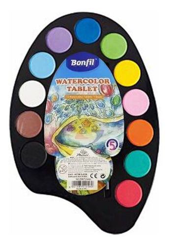 Acuarelas Paleta X12 Colores Bonfil