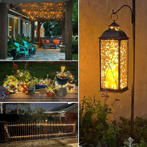 Juego De 4 Luces Led De Cadena Solar Al Aire Libre De 30 M,