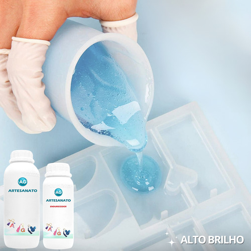 Resina Epóxi Para Madeiras E Artesanatos Kit Com 1kg