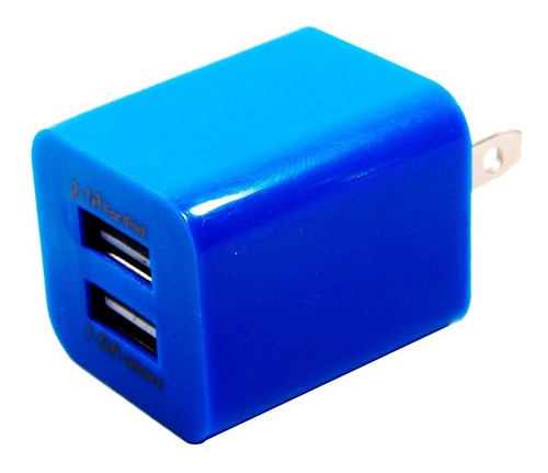 Adaptador Doble Usb 1a Y 2a Azul