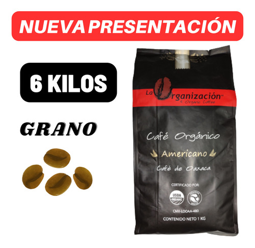 Café La Organizacion En Grano Americano 6 Kg Oax 100% Org