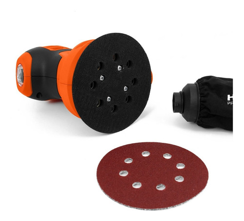 Lijadora Roto Orbital Eléctrica 125mm 300w Hamilton Hlr001 Color Naranja Frecuencia 50/60 Hz