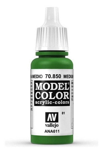 Vallejo Model Color 17ml Pintura Acrílica Color 81 Oliva Medio 70.850