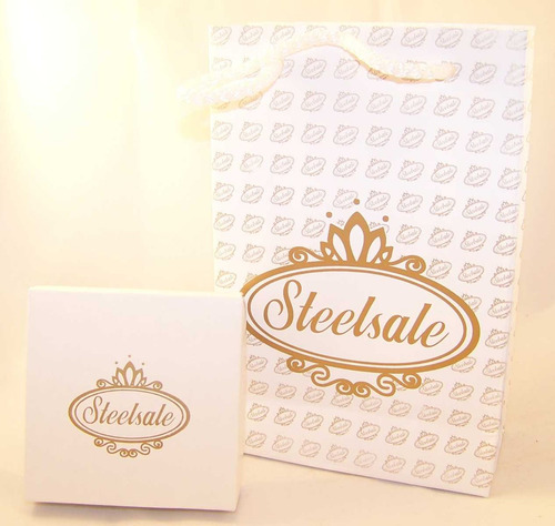 Conjunto Acero Personalizado Flor Esmaltado Grabado Cadena