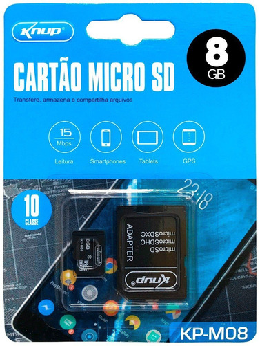 Cartão De Memória Micro Sd 8gb Câmera Tablet Lacrado M08