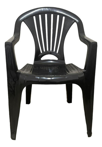 Cadeira Poltrona Apoio De Braço Plástica Alta Black Arqplast