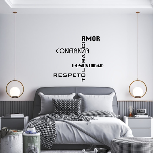 Amor Confianza Respeto Frases En Vinil Decorativo