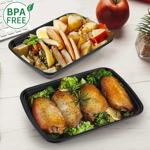 50 Pz Contenedores Cajas Para Alimento Reutilizable 34 Oz