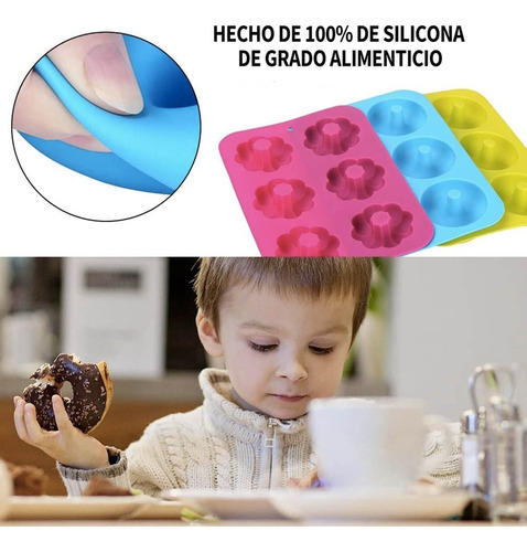 Od 3 Molde Donas Silicon Horneadas Grandes Repostreria
