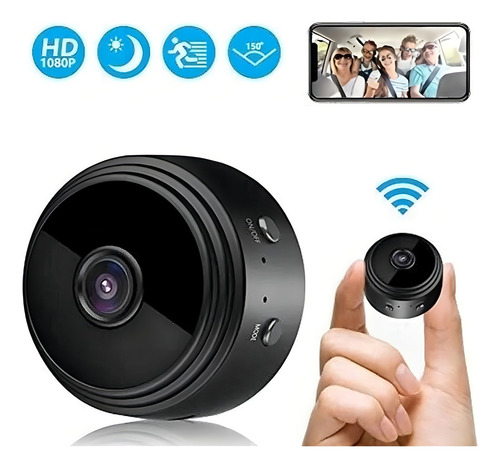Mini Cámara De Seguridad Espía A9 Inalámbrica Hd 1080p Wifi Color Negro