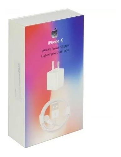 Imagen 3 de 5 de Cargador iPhone X, Cable Lightning + Taco Pared 5w Nuevo