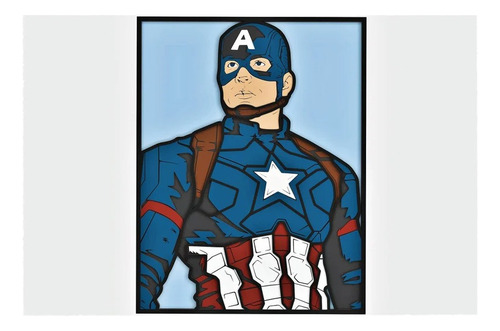 Cuadro Decorativo Capitan America Avengers Vengador Madera