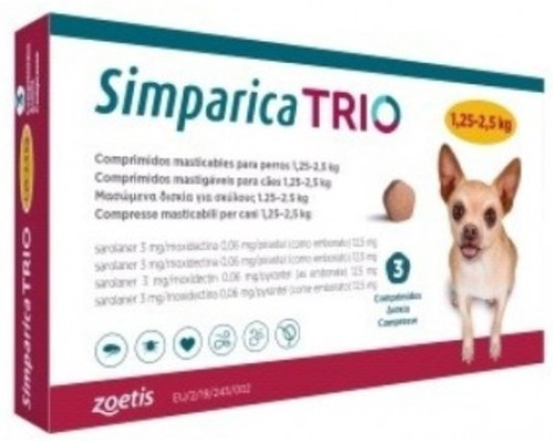 Simparica Trio 1.25-2.5  Kg 1 Tableta 