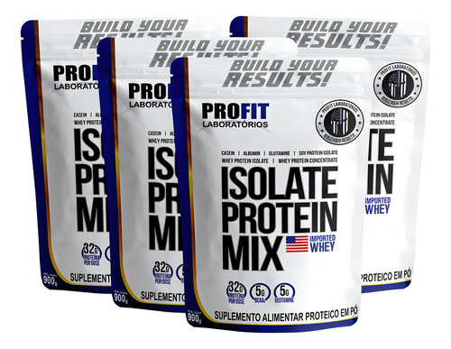 4x Whey Protein Isolate Mix - 900g Cada - Profit Sabor Chocolate