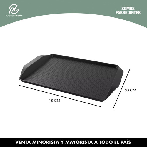 Bandeja Autoservicio Fast Food Gastronomia 43x30cm X50 Negro