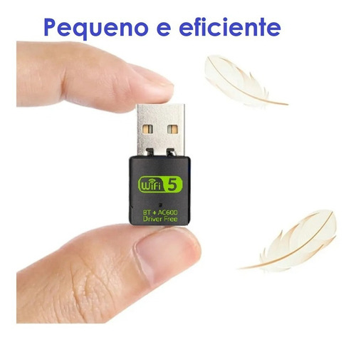 Imagem 8 de 10 de Adaptador Para Pc Usb 2x1 Receptor 600mb 5g Wifi + Bluetooth