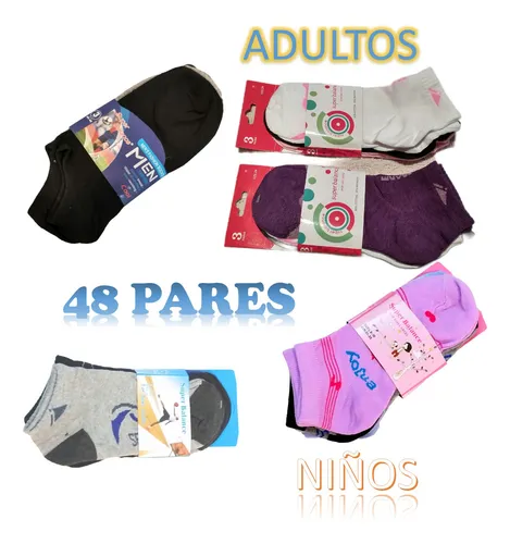 Combo De 12 Pares Medias Hombre + 12 De Mujer + 12 De Chicos