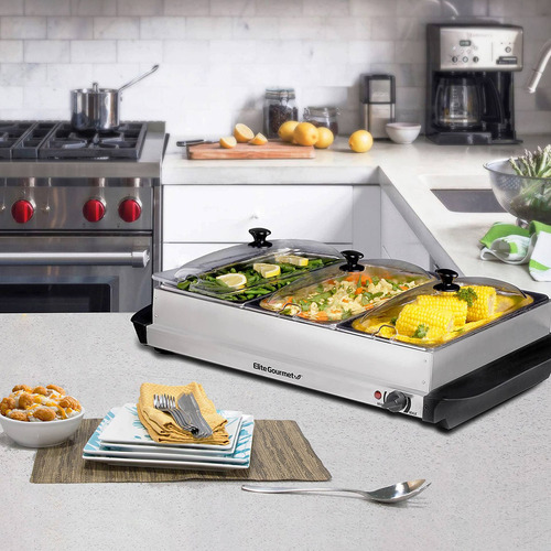 Bufetera Eléctrica 3 Divisiones Bandeja Acero Inox Elite