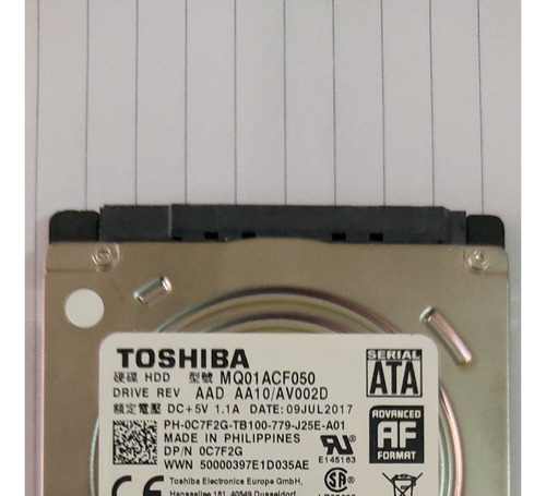 Disco Duro Sata 500gb Toshiba Para Laptop, Playstation.