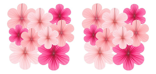 Juego De Flores En Forma De Abanico De Papel, 18 Unidades, D